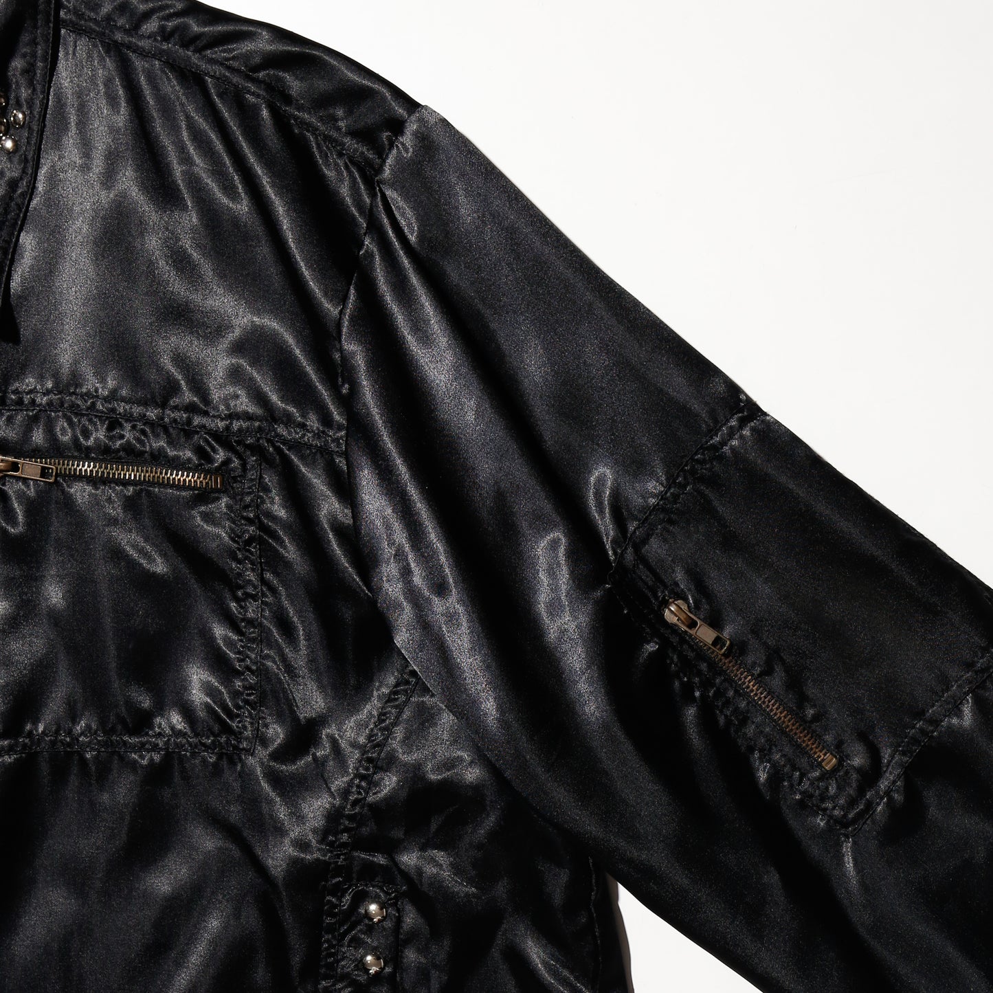 vintage studs satin utility jacket