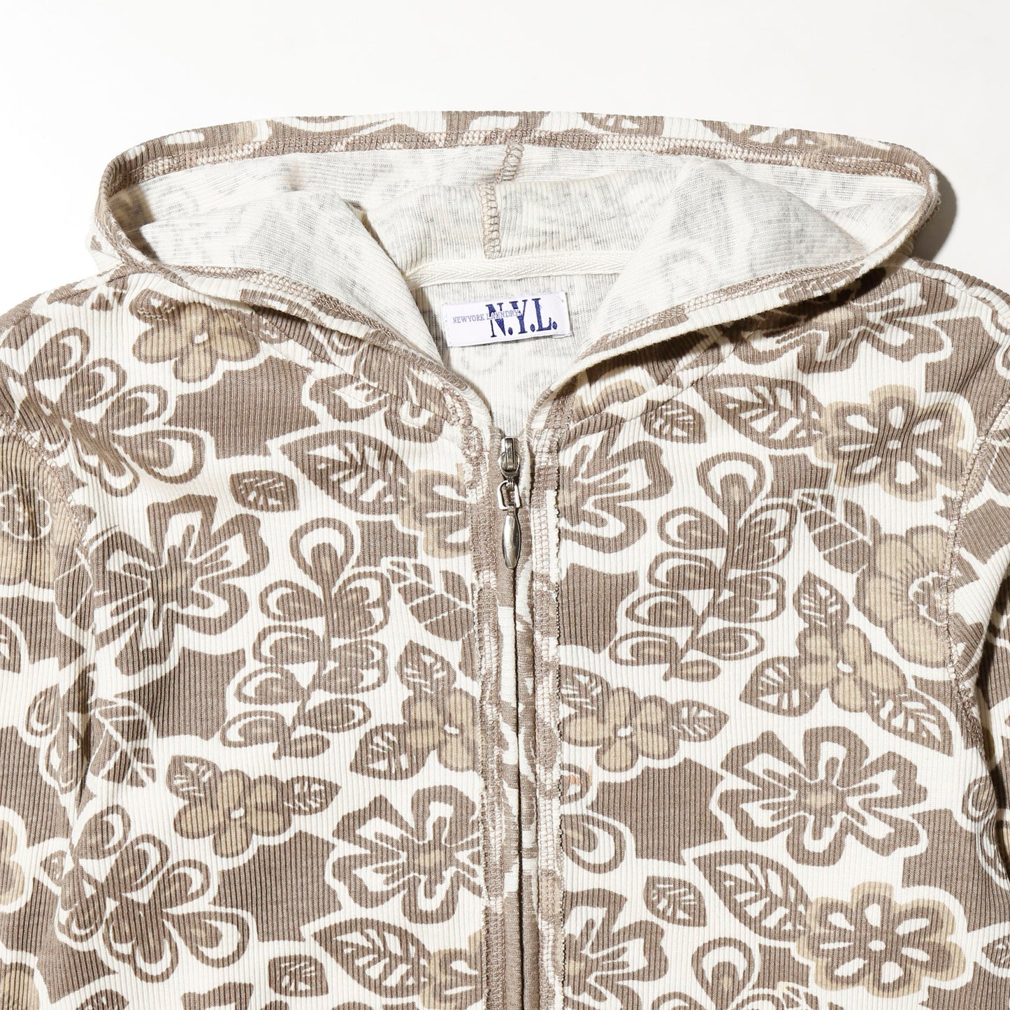 vintage cropped floral hoodie