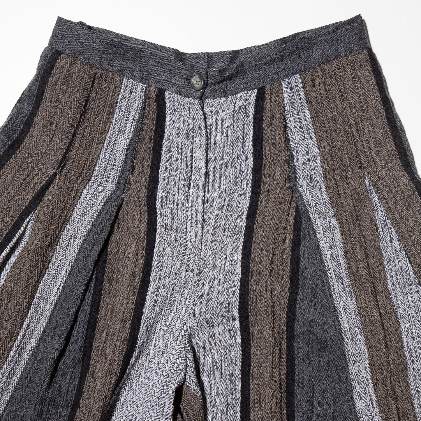 vintage stripe pleats wide shorts