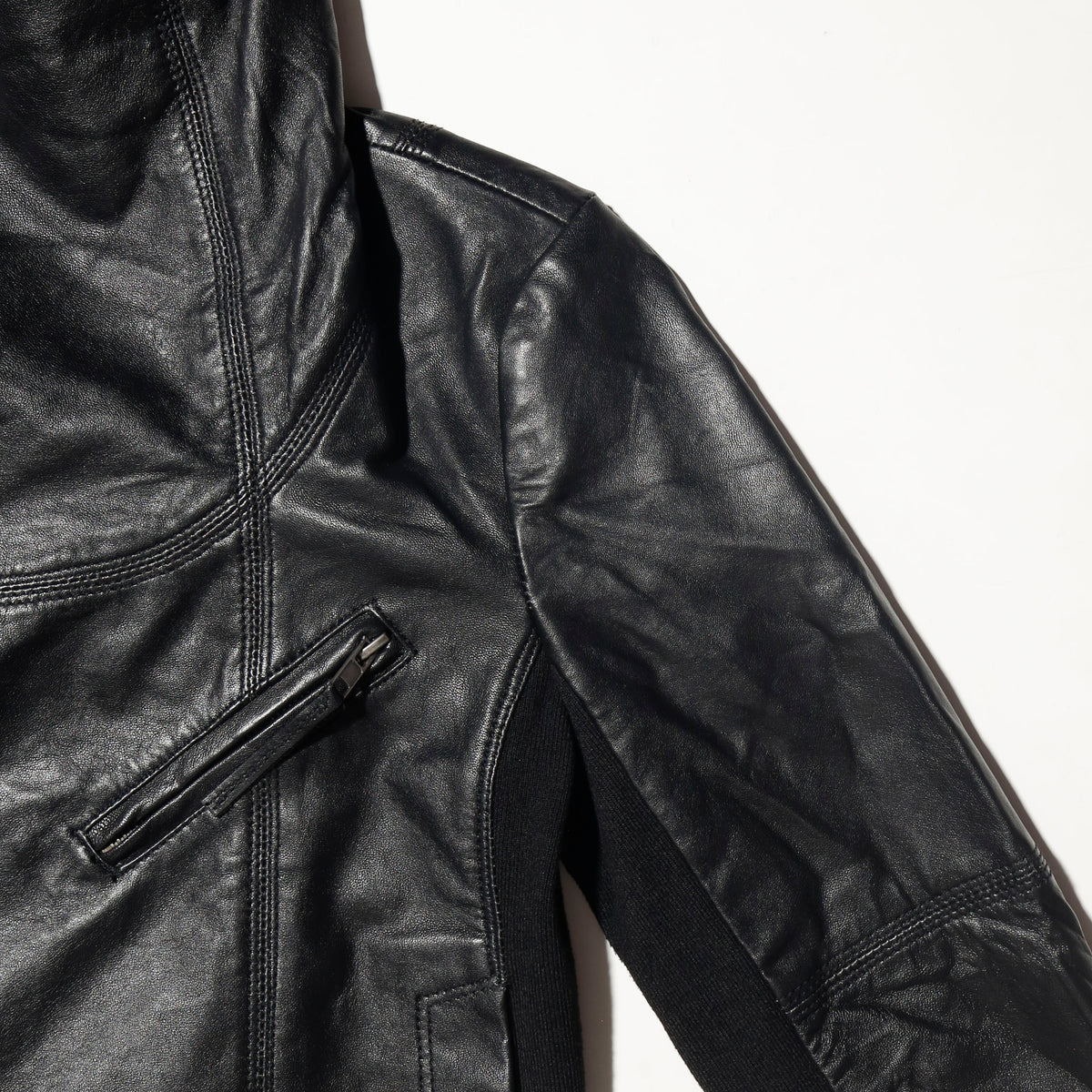 vintage mango high neck cropped leather jacket