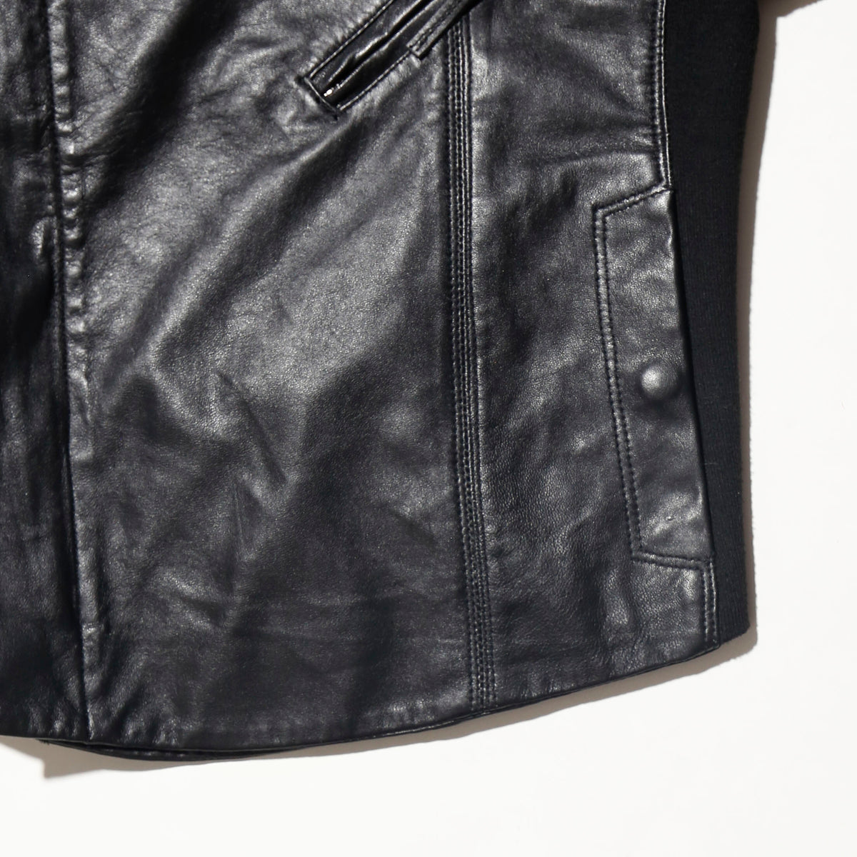 vintage mango high neck cropped leather jacket