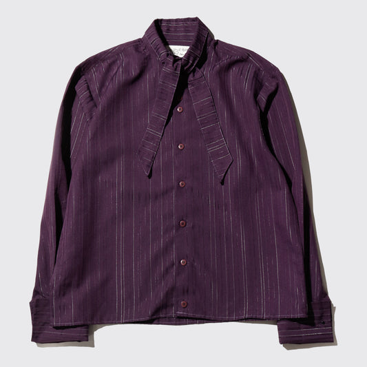 *one-off cropped bowtie stripe shirt