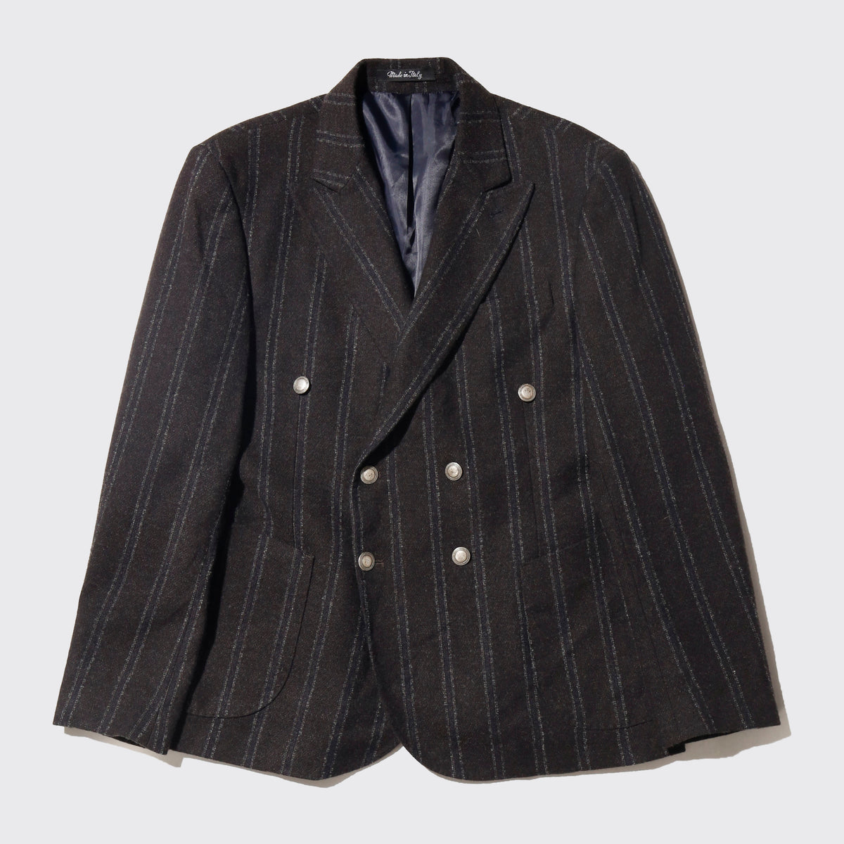 vintage euro stripe double breasted wool blazer