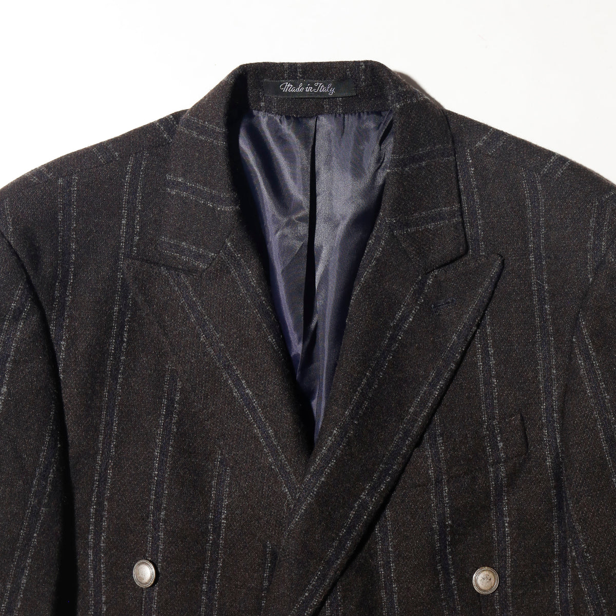 vintage euro stripe double breasted wool blazer