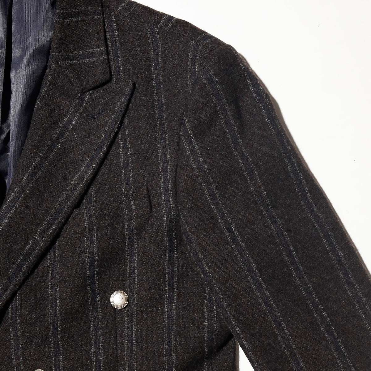 vintage euro stripe double breasted wool blazer