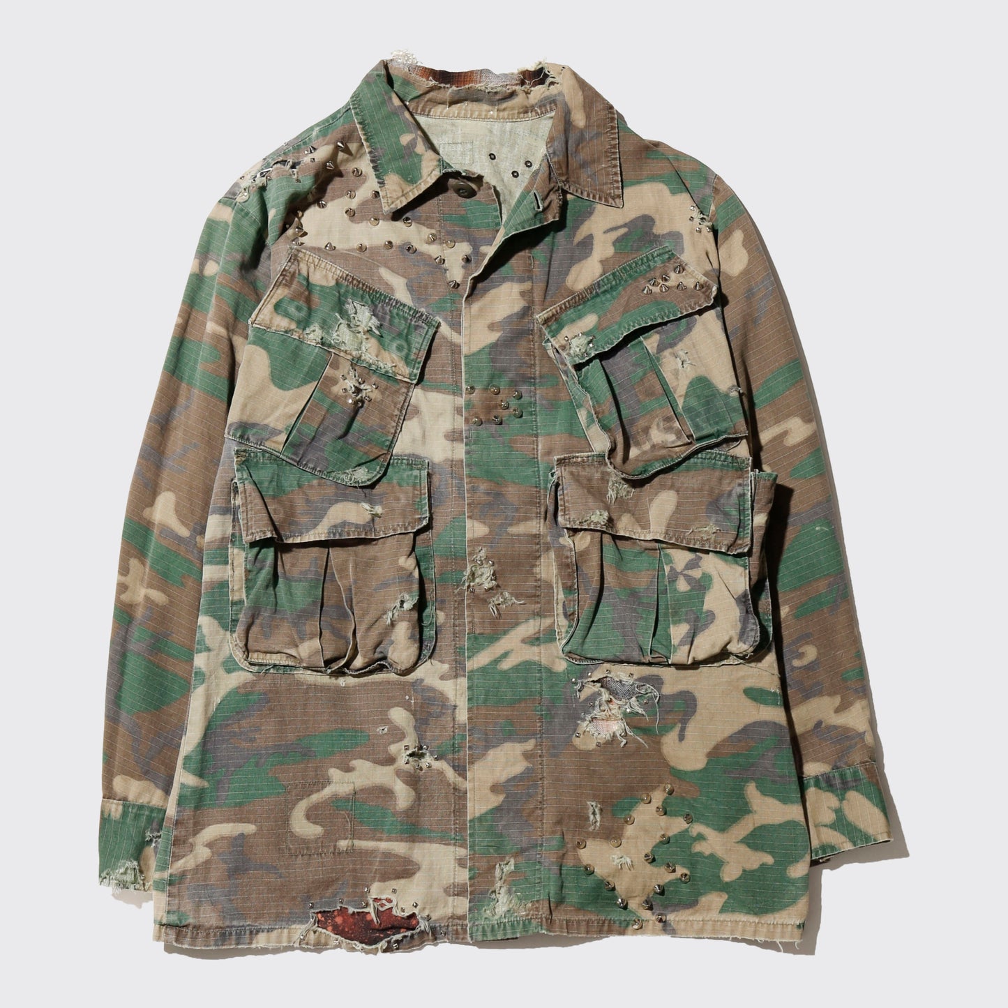 *one-off us army studs broken jungle fatigue jacket