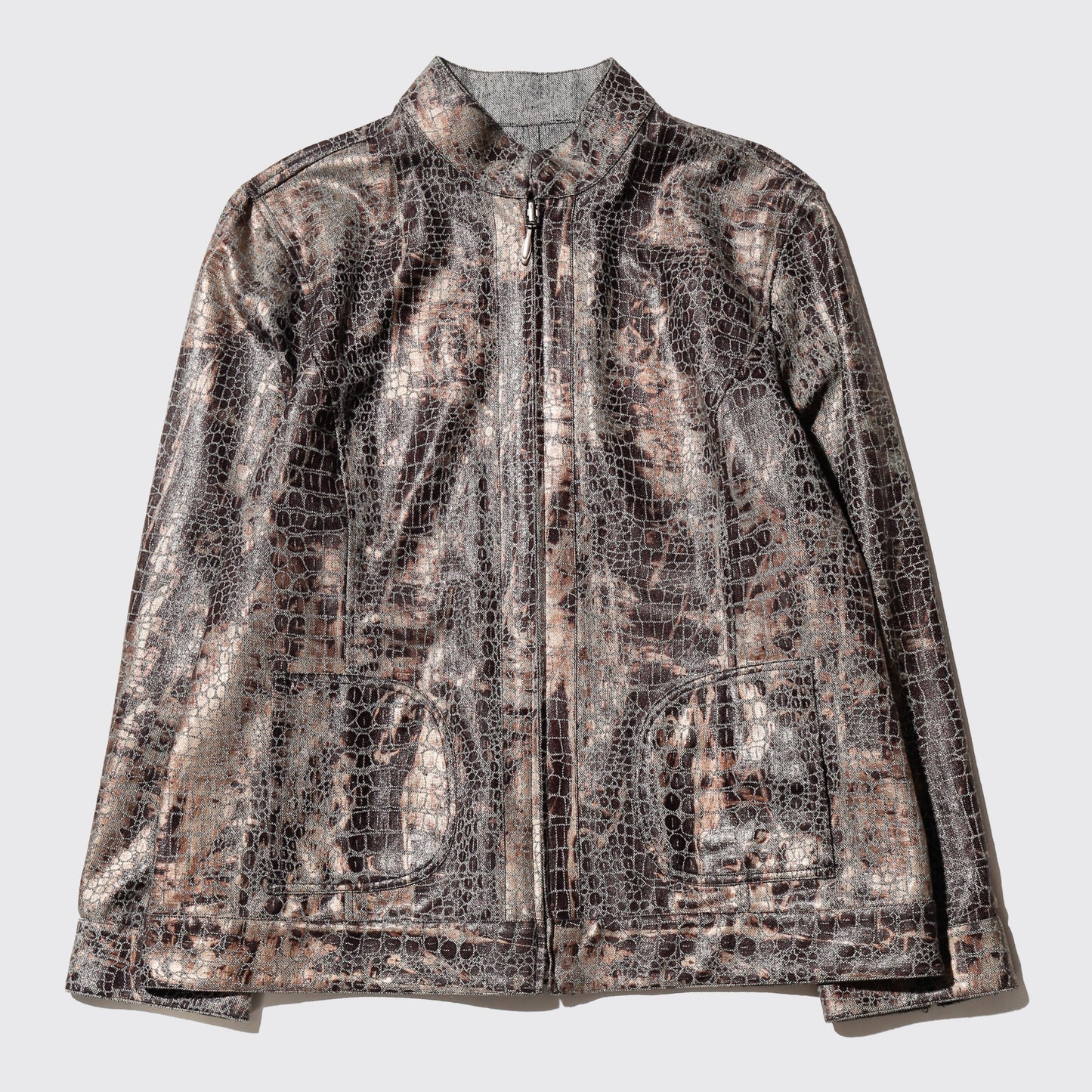 vintage chico's reversible metalic python jacket