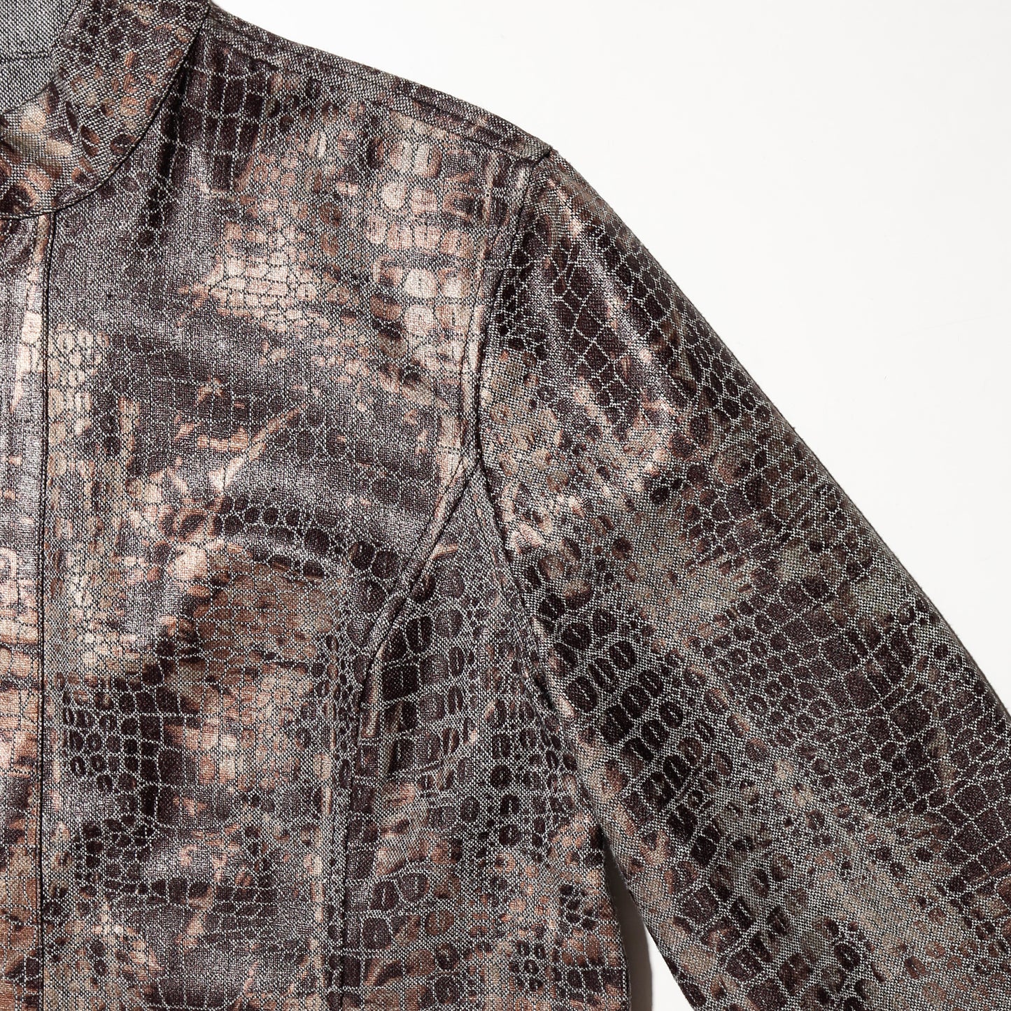 vintage chico's reversible metalic python jacket