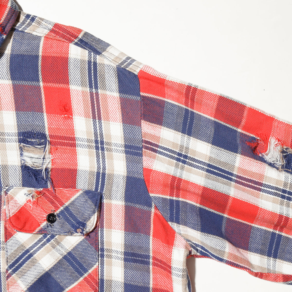 *one-off 80's five brothers broken flannel check shirt