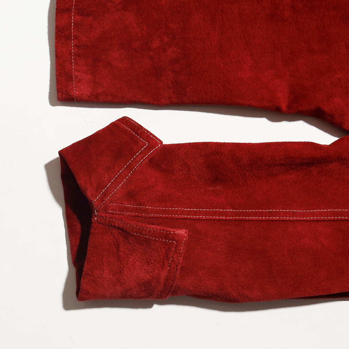 vintage stitched suede leather trucker jacket