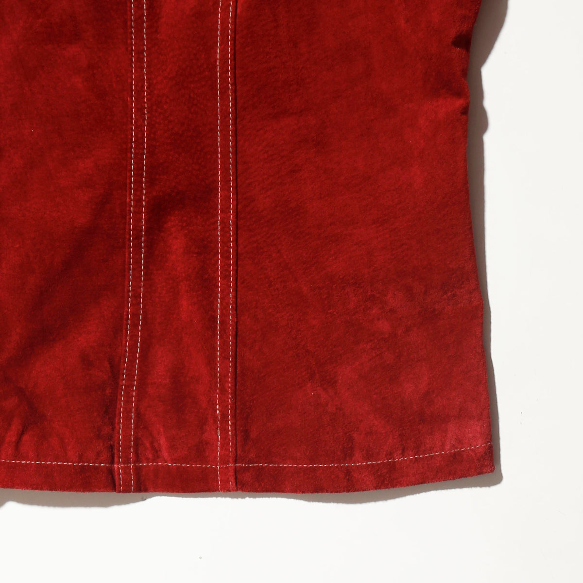 vintage stitched suede leather trucker jacket