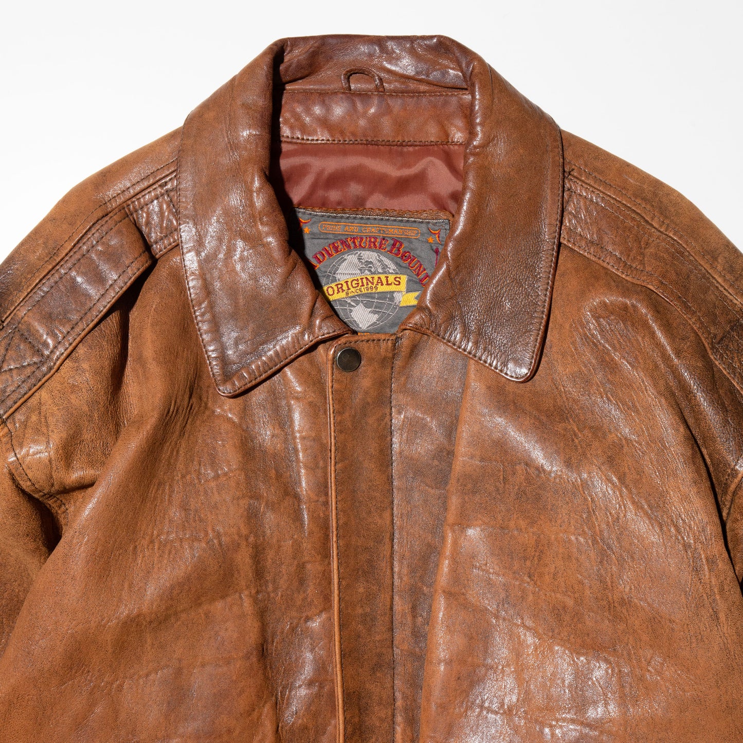 vintage loose aviator leather jacket