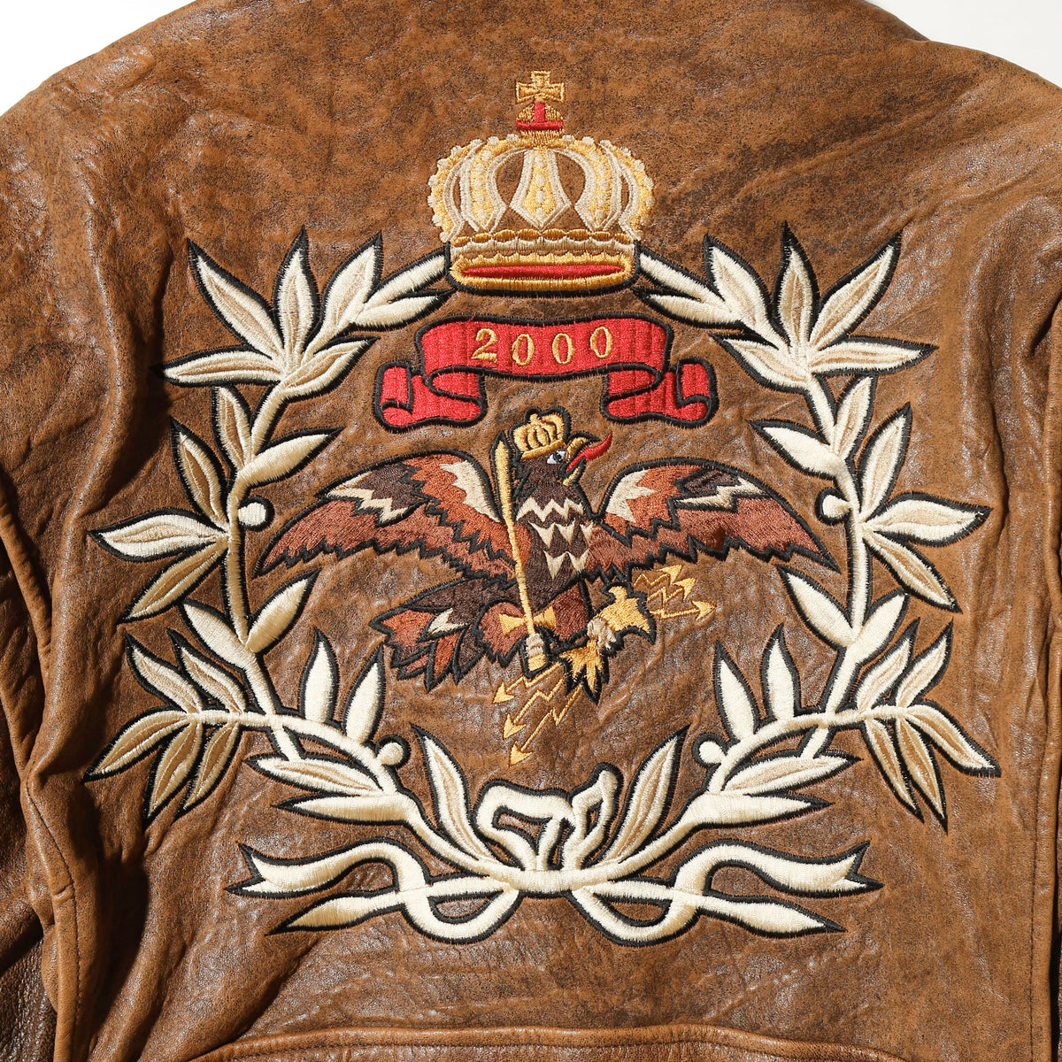 vintage 90's ceders military medal patch flight leather jacket