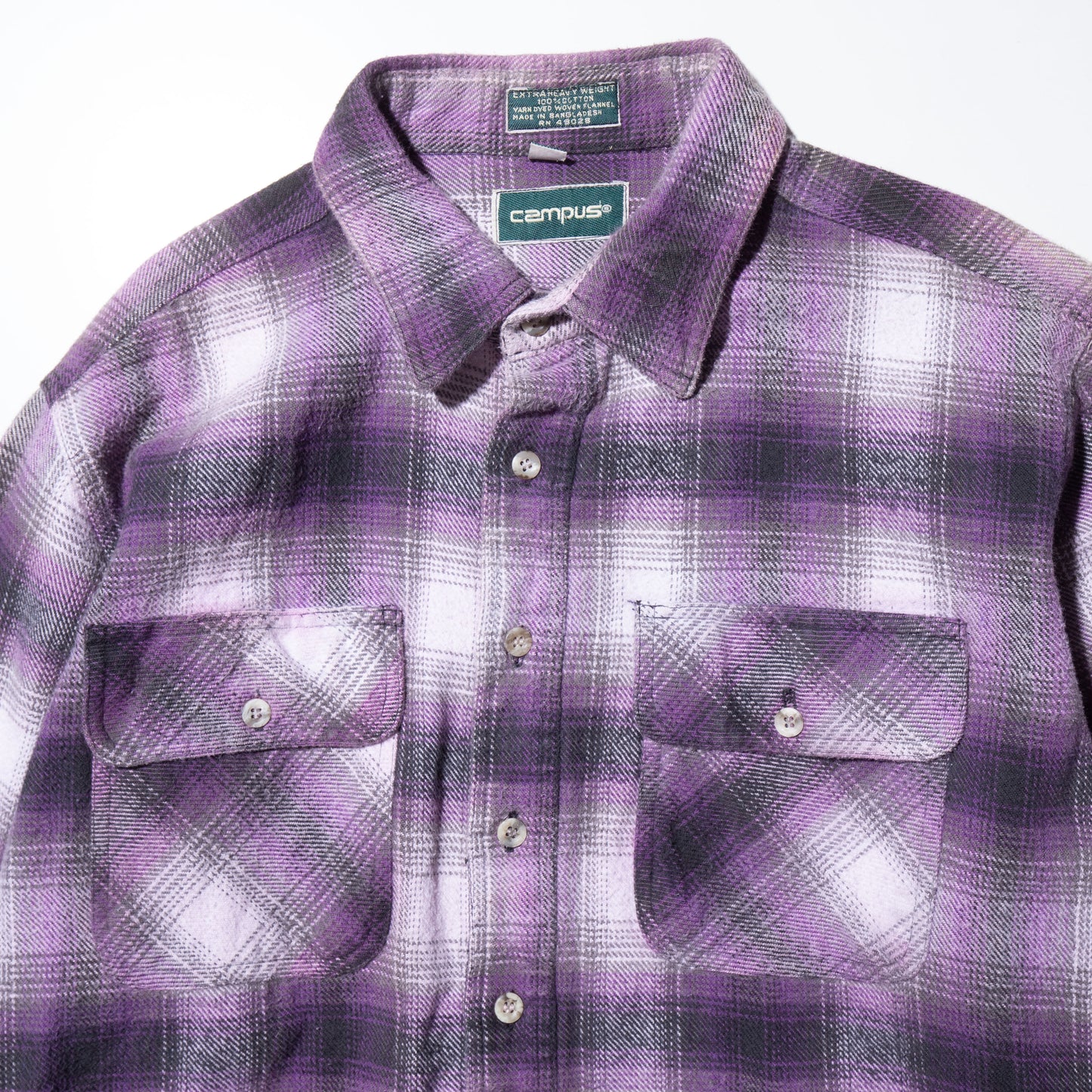 vintage campus ombre check shirt