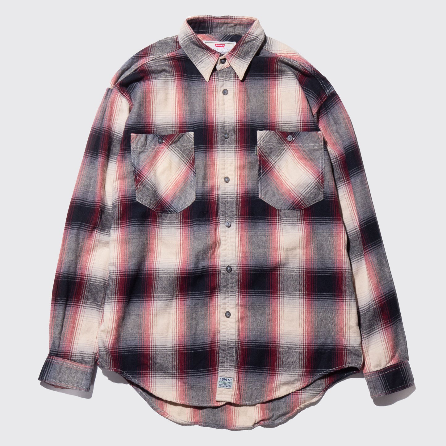 vintage levi's ombre check western shirt