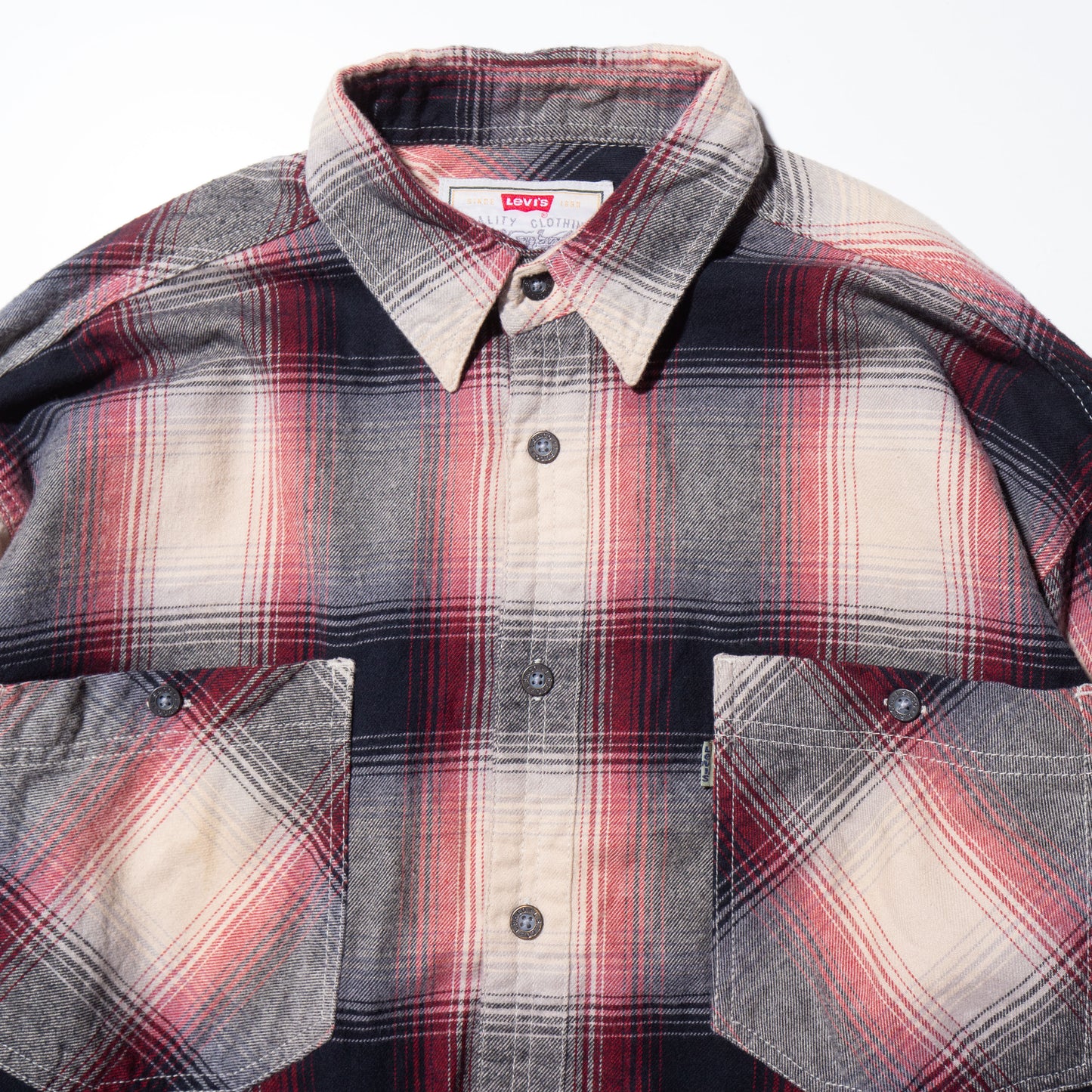 vintage levi's ombre check western shirt