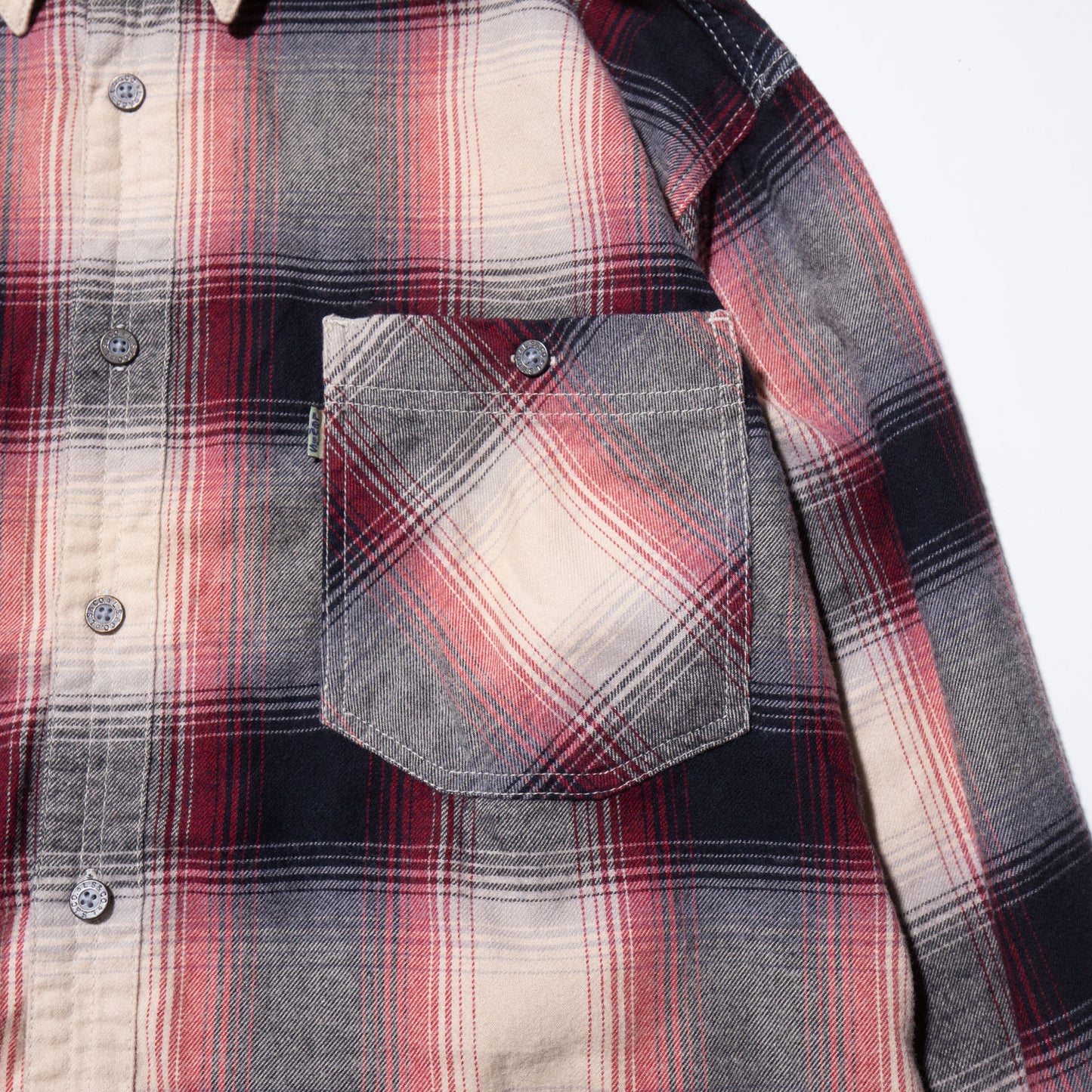 vintage levi's ombre check western shirt