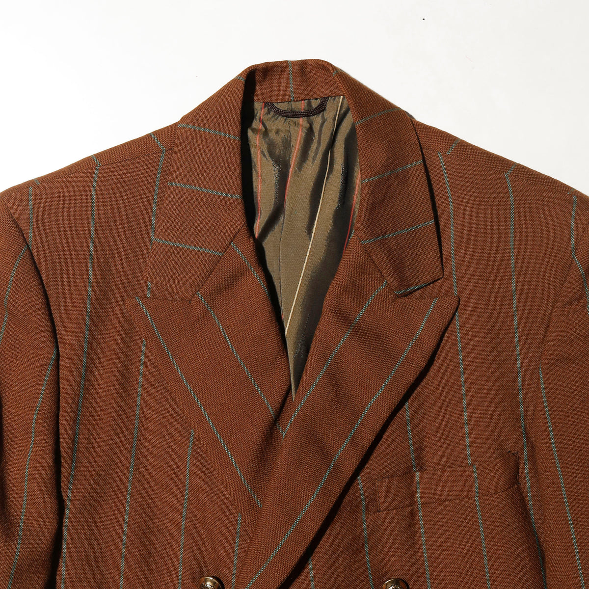 vintage teal stripe double breasted blazer