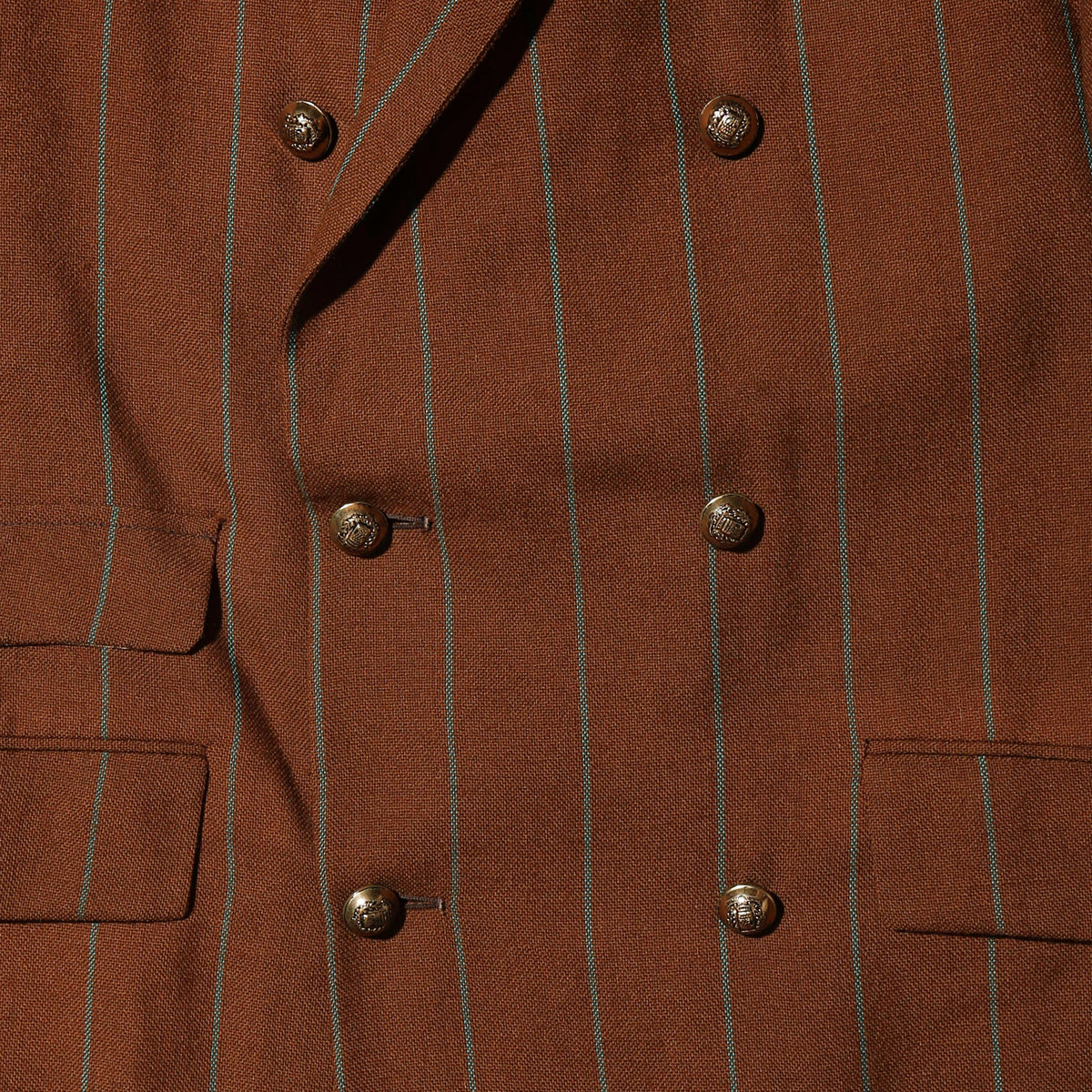 vintage teal stripe double breasted blazer