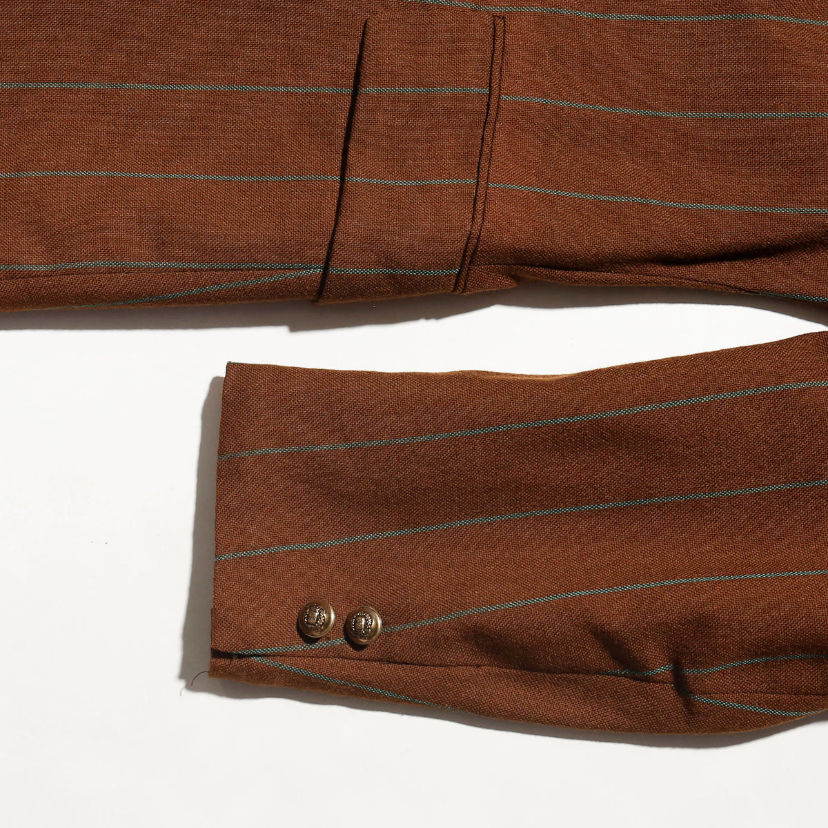 vintage teal stripe double breasted blazer