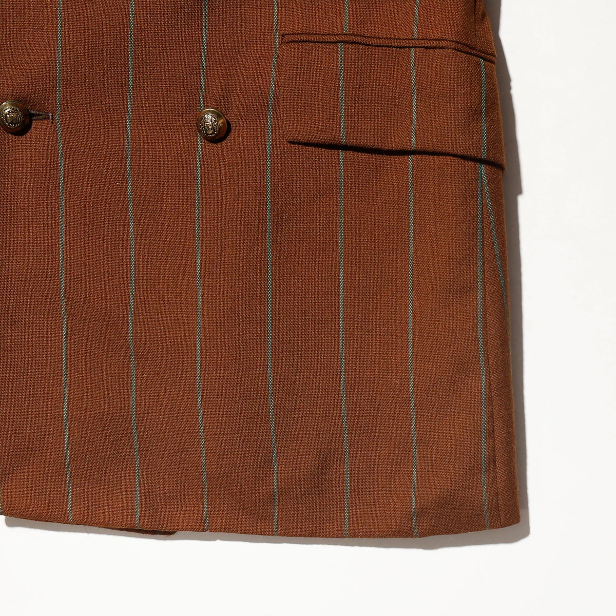 vintage teal stripe double breasted blazer