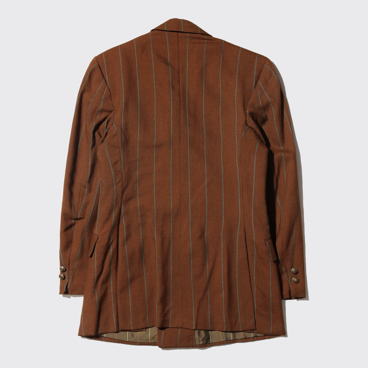 vintage teal stripe double breasted blazer