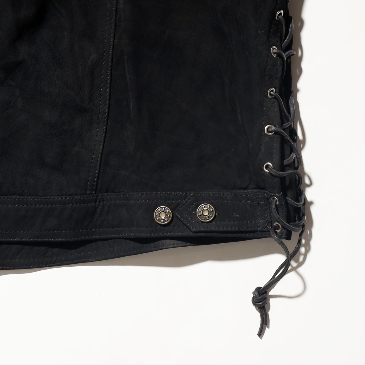 vintage tribal leather trucker jacket