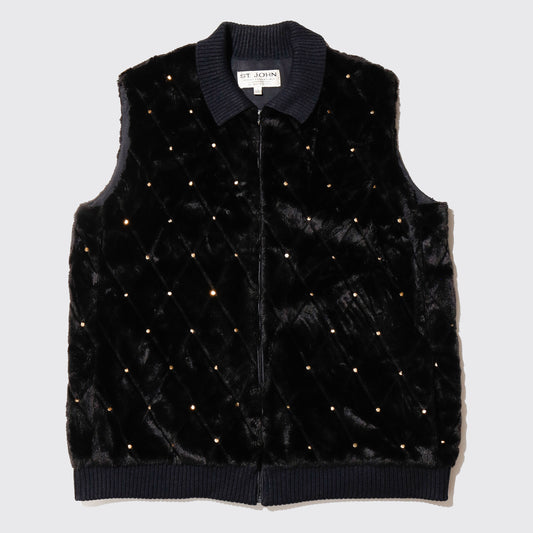 vintage studs faux fus vest