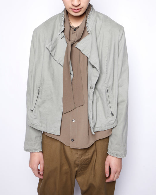 vintage cropped open swing cotton jacket