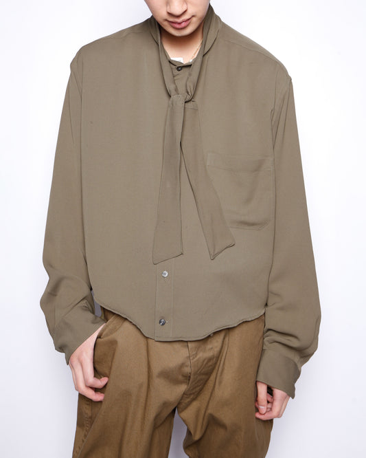 *one-off donna karan cropped bowtie shirt