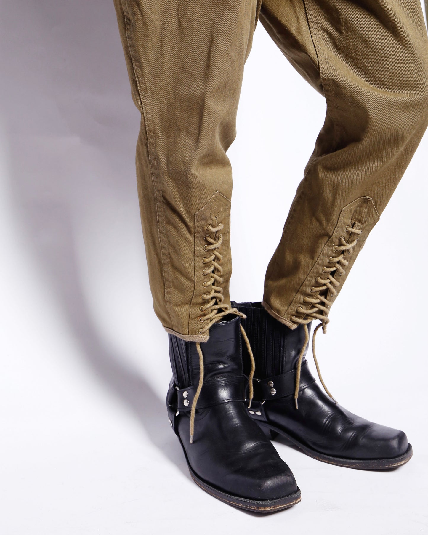 vintage replica lace up jodhpur trousers