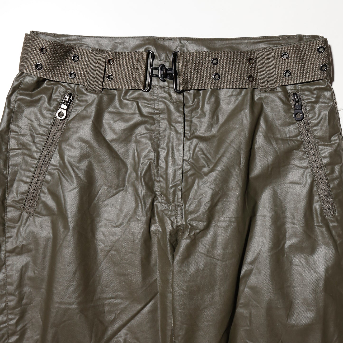 vintage coating buckled flare trousers