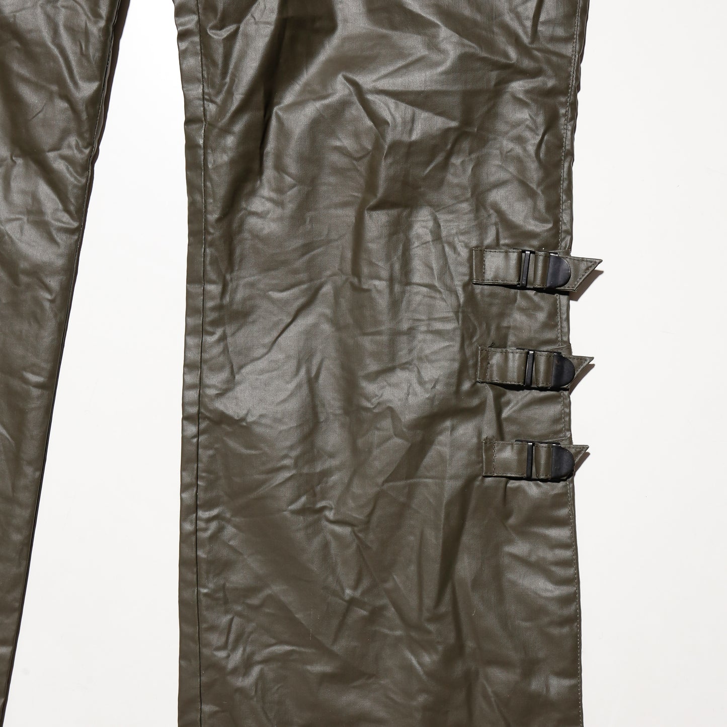 vintage coating buckled flare trousers