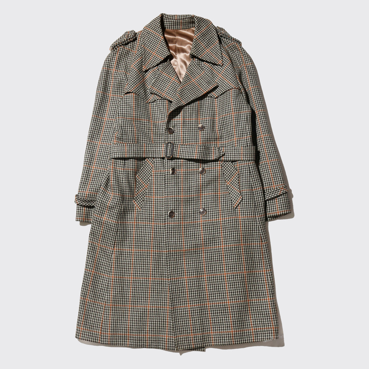 vintage 70's euro houndstooth trench coat