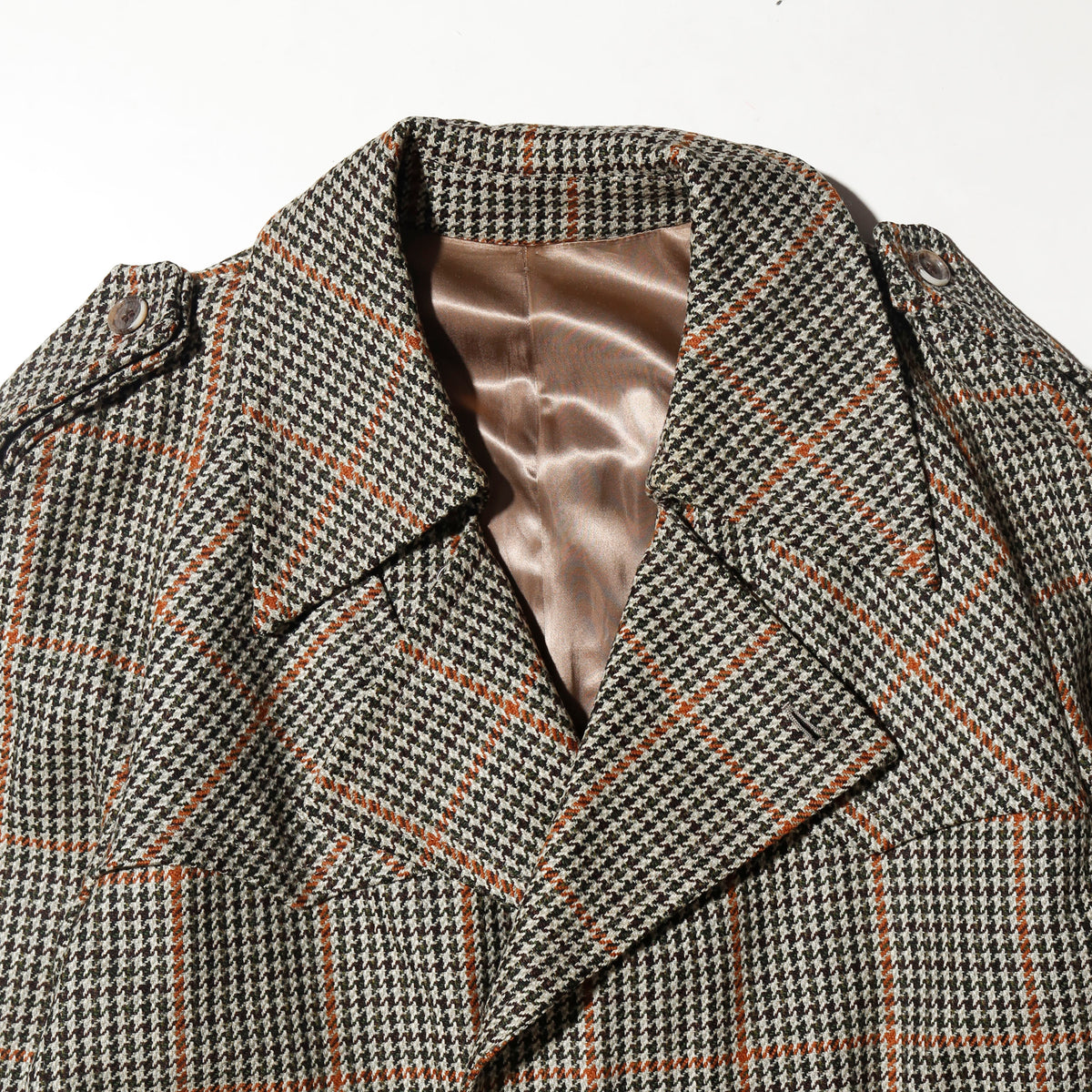 vintage 70's euro houndstooth trench coat