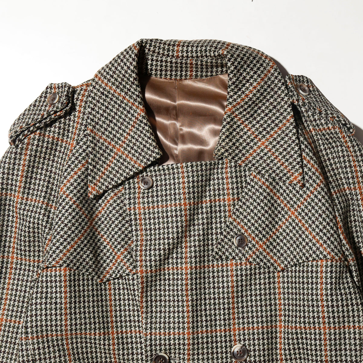 vintage 70's euro houndstooth trench coat