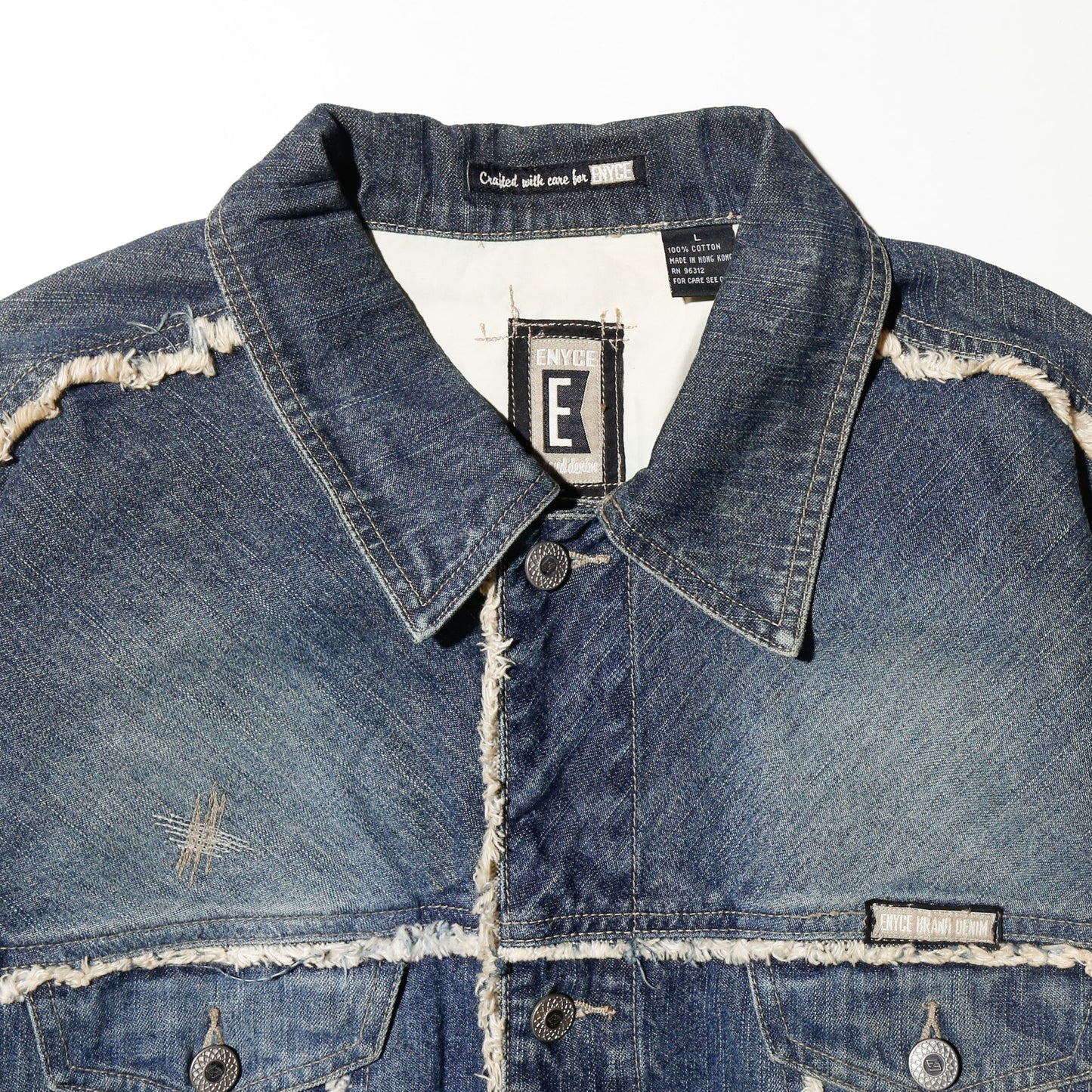 vintage enyce frayed trucker jacket