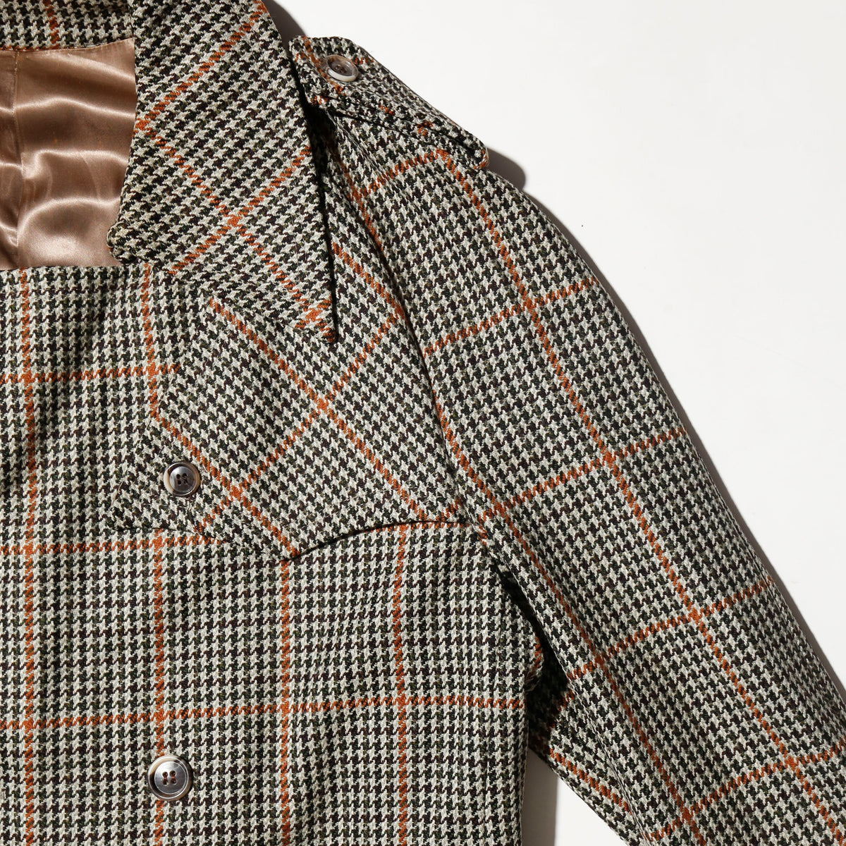 vintage 70's euro houndstooth trench coat