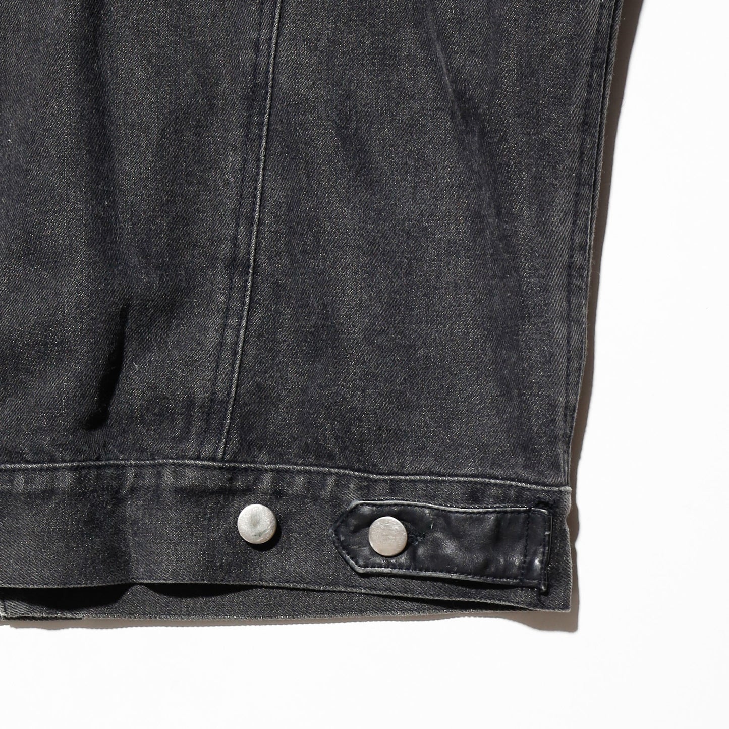 vintage leather combi trucker jacket