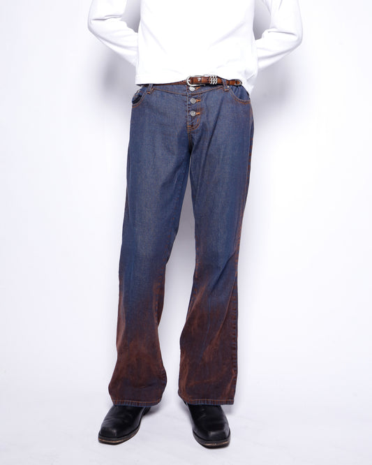 vintage dust flocky flare jeans