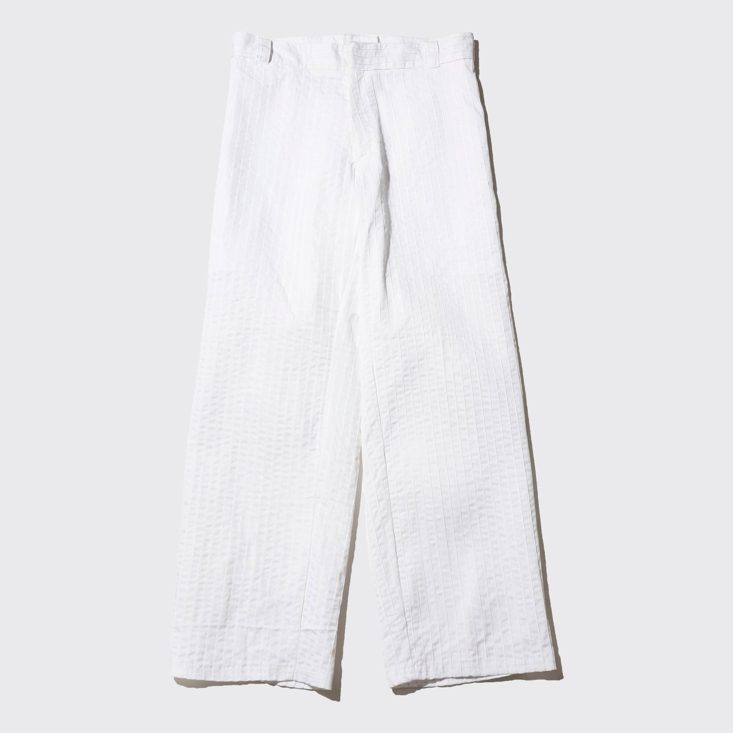 vintage textured stripe wide trousers