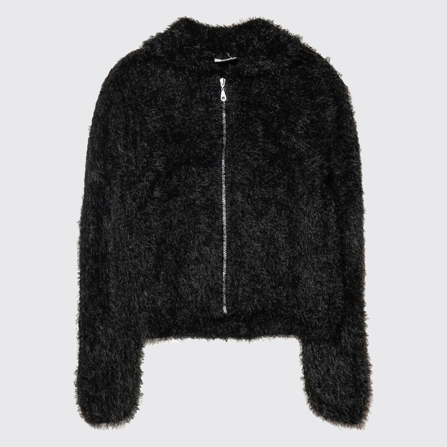 vintage cropped shaggy knit jacket