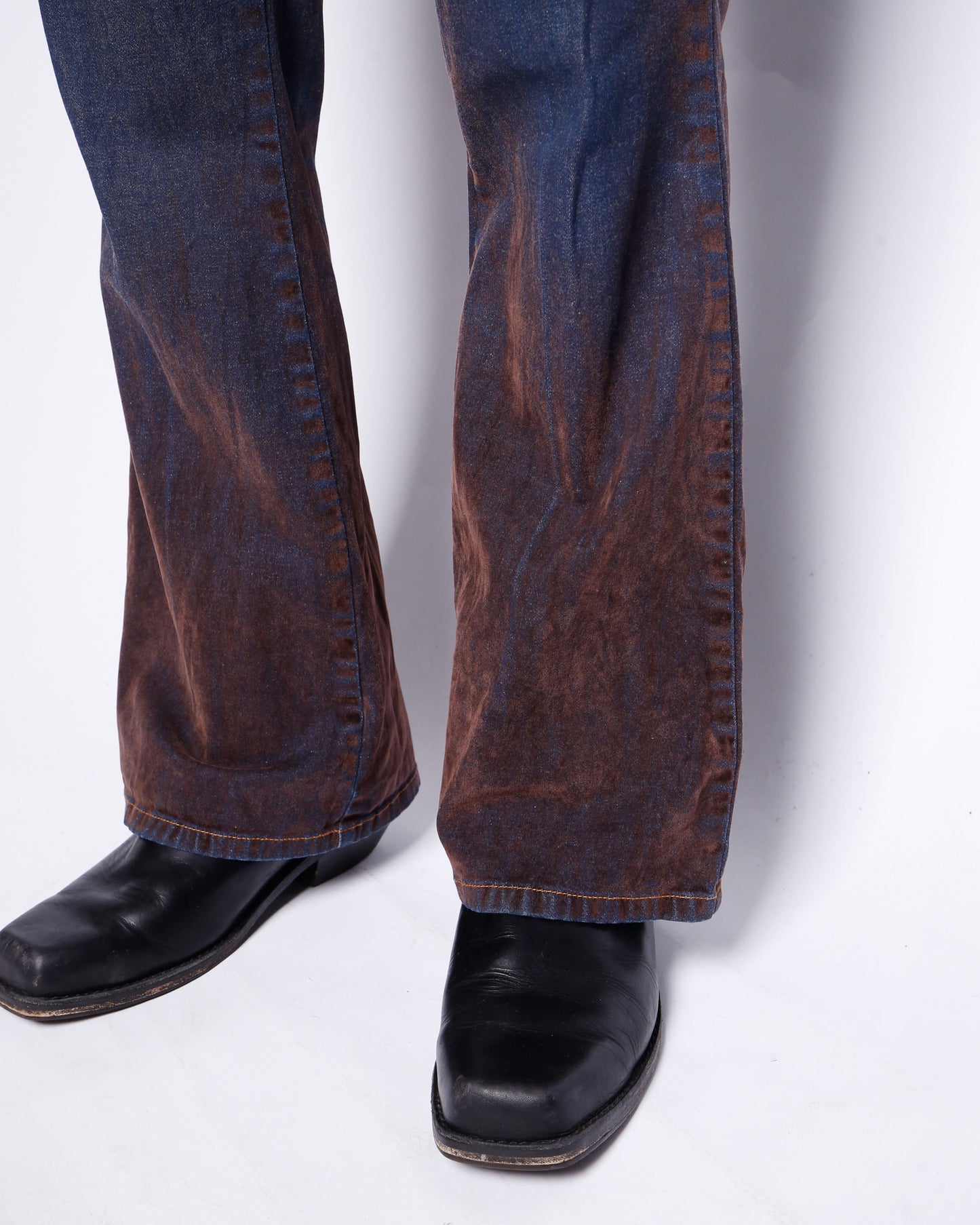 vintage dust flocky flare jeans