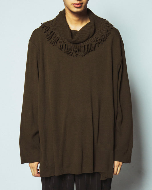 vintage fringe knit l/s