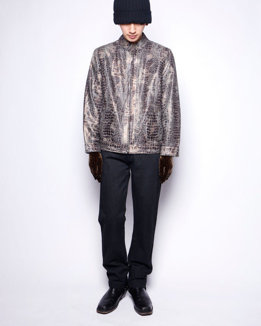 vintage chico's reversible metalic python jacket