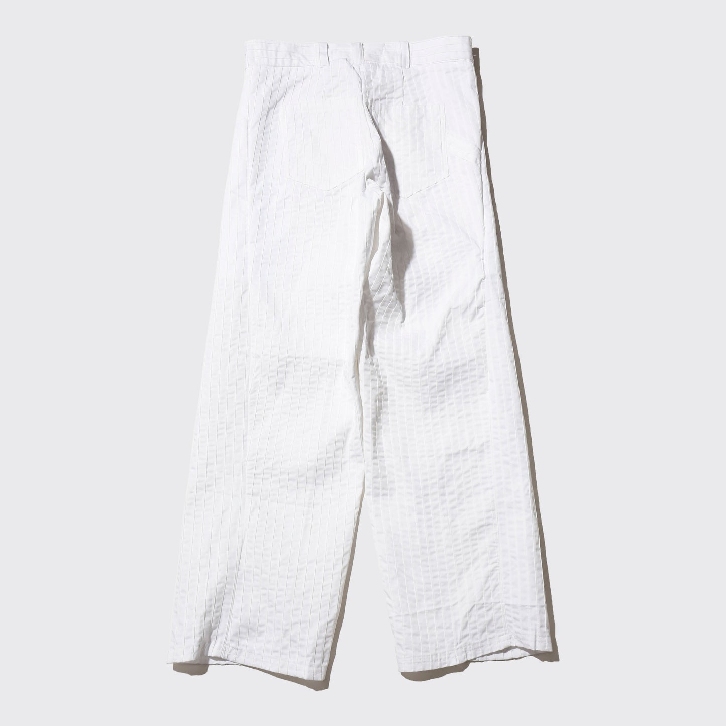 vintage textured stripe wide trousers