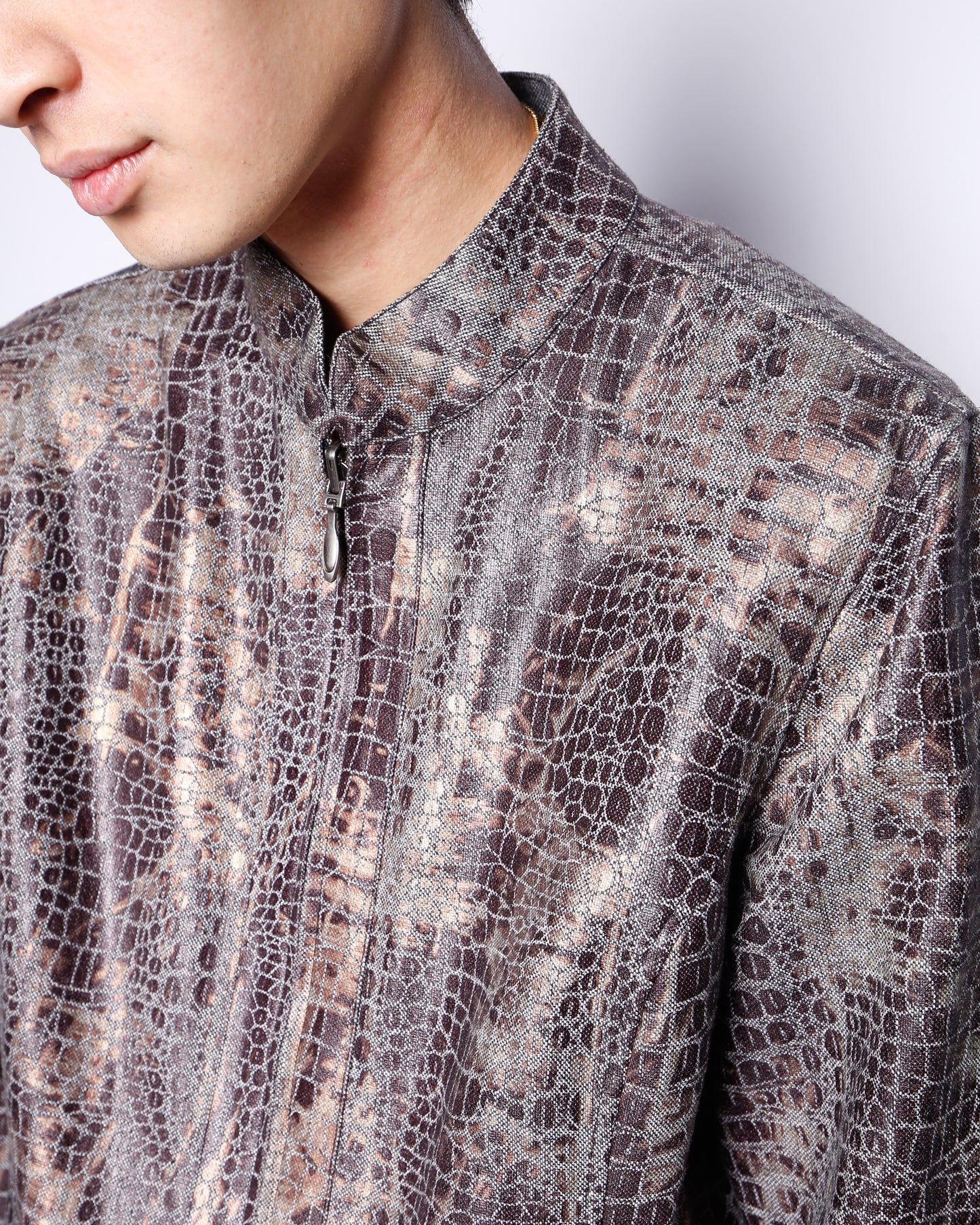 vintage chico's reversible metalic python jacket