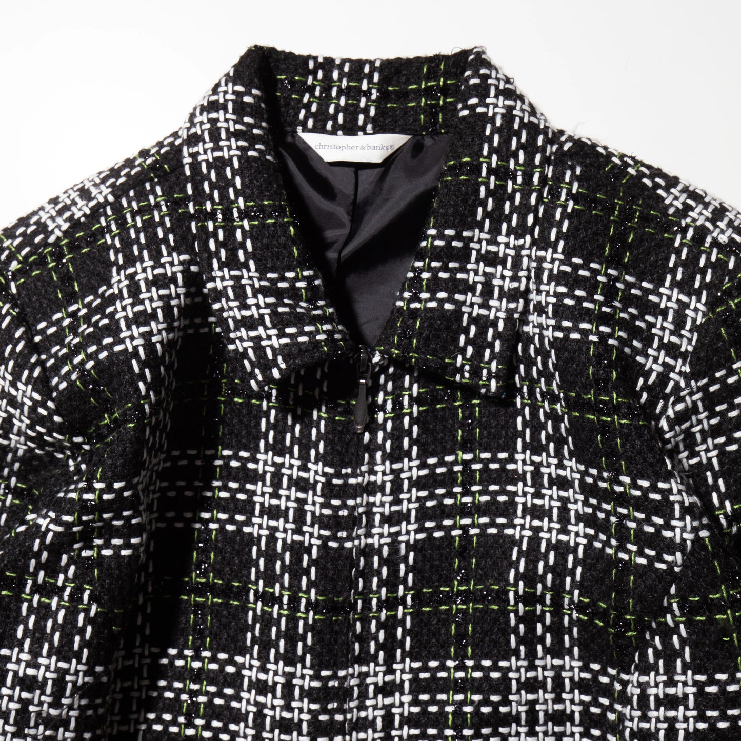 vintage tweed zipped jacket