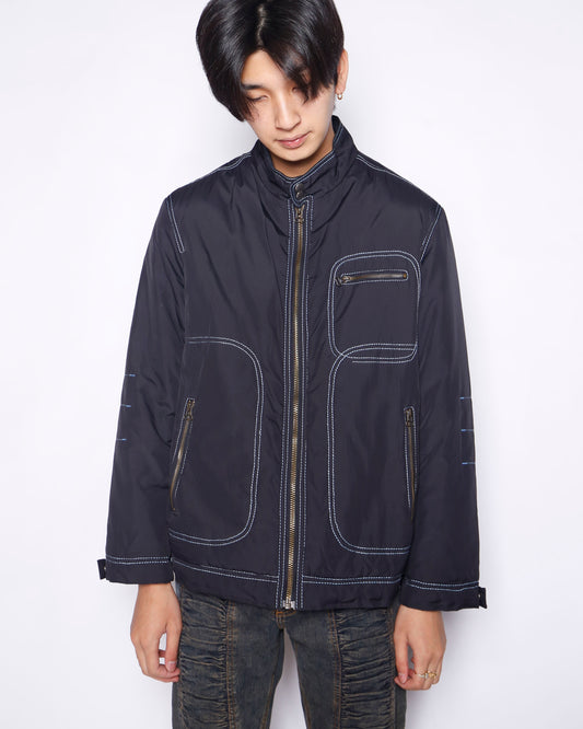 vintage elle homme stitched riding jacket