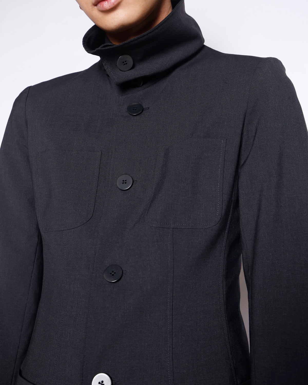 vintage stand collar torso jacket